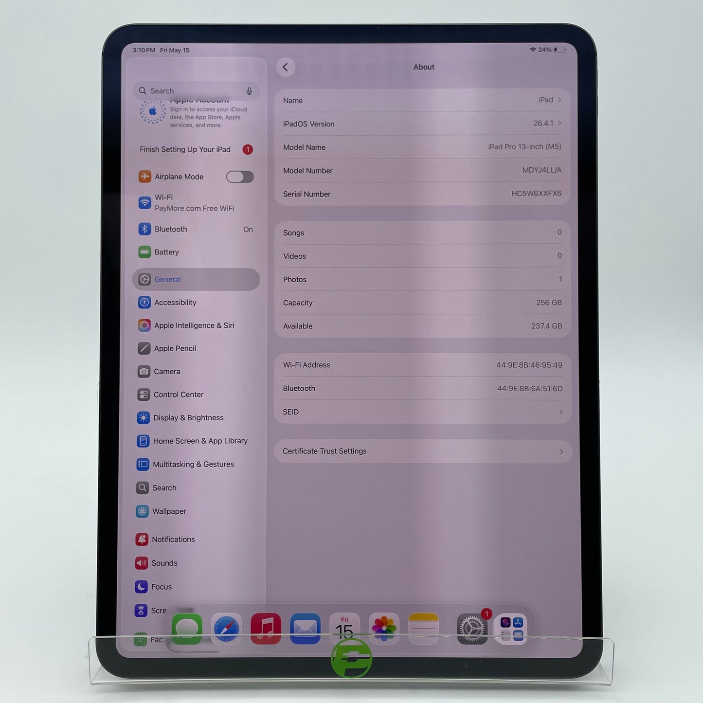WiFi Only Apple iPad Pro 13" M5 256GB Space Black MDYJ4LL/A